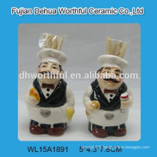 Ceramic chef promotional toothpick dispense for kitchen